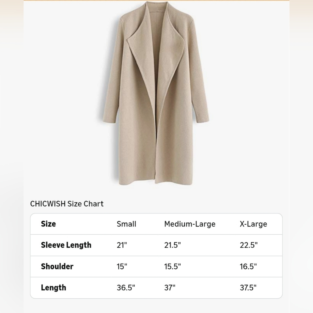 Chicwish Tan Open Front Sweater - Picture 6 of 6